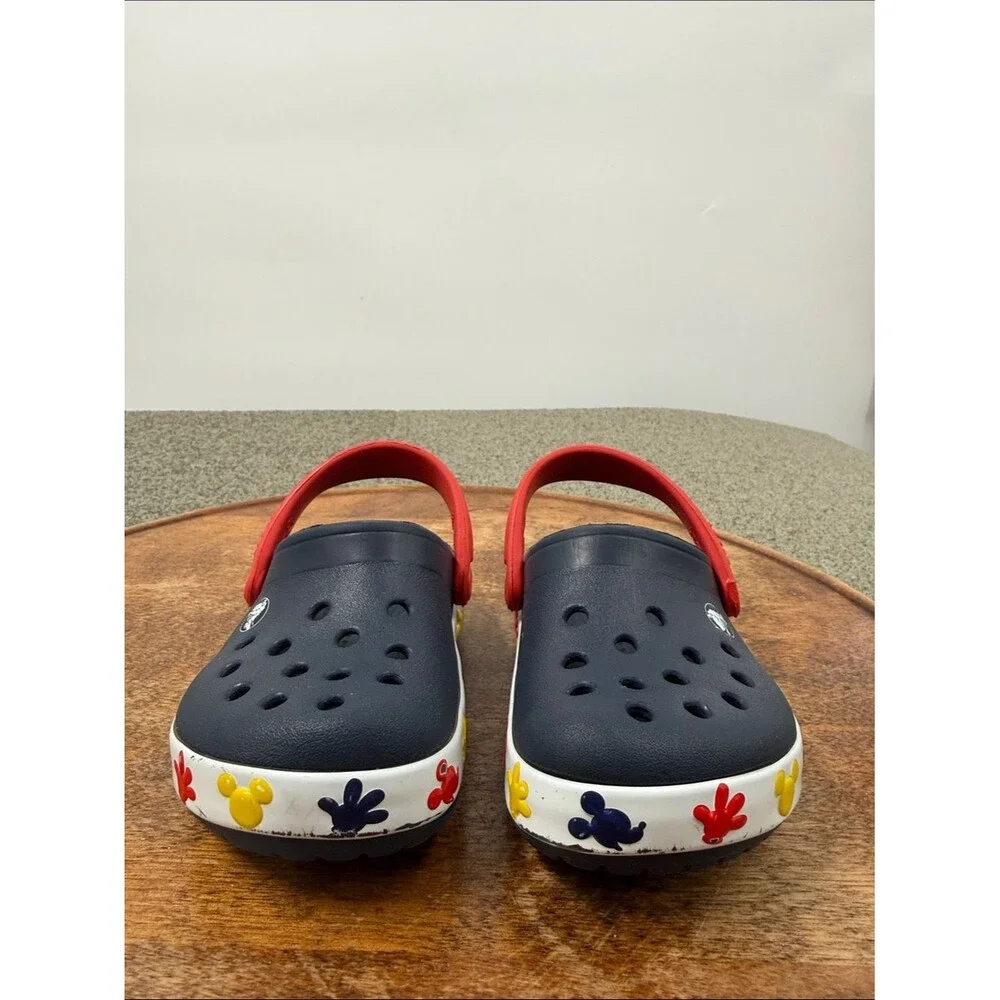 CROCS Shoes Little Kids 7 Navy Blue Clog Red Strap Mickey Mouse Disney